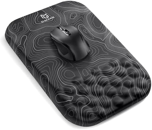 Gimars Upgrade Ergonomic Mouse Pad Wrist Rest with Memory Foam Massage Bump, Enlarge [ 30% Larger Moving Space] Mouse Pad Wrist Support with Nonslip PU Base for Laptop, Computer, Gaming & Office by Gimars