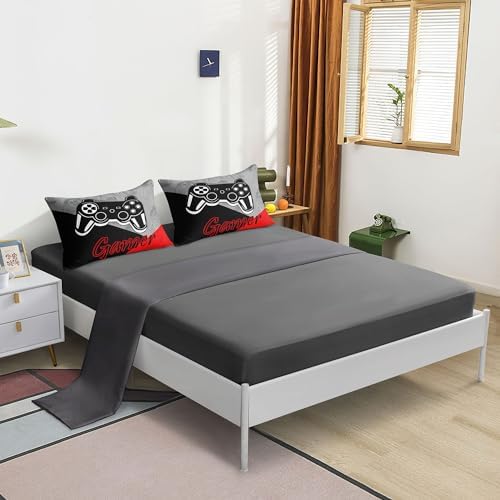 6 Pieces Gaming Bedding Set Full Size for Boys Gamer Comforter Set for Boys Girls Kids Teens 6 Piece Bed in A Bag Video Game Bedding for Gamer Room Decorative Full08 - Image 4