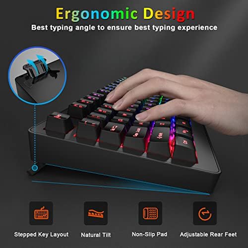 BlueFinger Wireless Keyboard and Mouse Combo, Long Lasting Rechargeable Battery 87 Keys RGB Rainbow Backlit Gaming Keyboard & Ergonomic Light Up Gaming Mouse for Mac Laptop Computer PC Gamer - Image 5