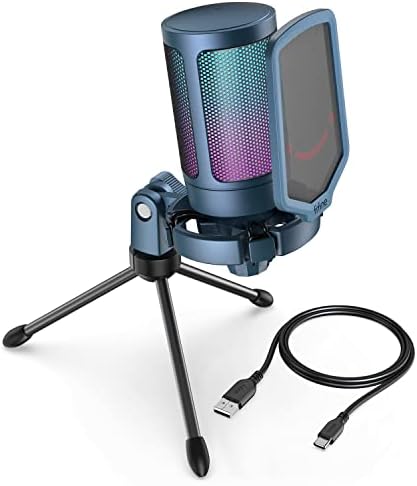FIFINE AmpliGame A6VB USB Condenser Gaming Mic with RGB for PS5 Streaming by FIFINE