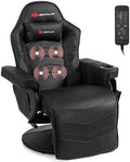 Goplus Massage Gaming Chair, Racing Style Gaming Recliner w/Adjustable Backrest and Footrest, Ergonomic High Back PU Leather Computer Office Chair Swivel Game Chair w/Cup Holder and Side Pouch by Goplus