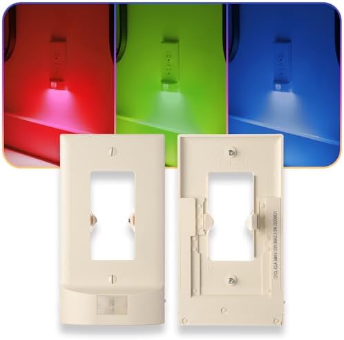 1 Pack - SnapPower Multi-Color GuideLight – Outlet Cover RGB Lights, Customizable Ambient Lighting/Mood Lighting for Home, Kitchen, Gaming Room, Kids Bedroom, Holiday Decor (Light Almond, Decor) by SnapPower