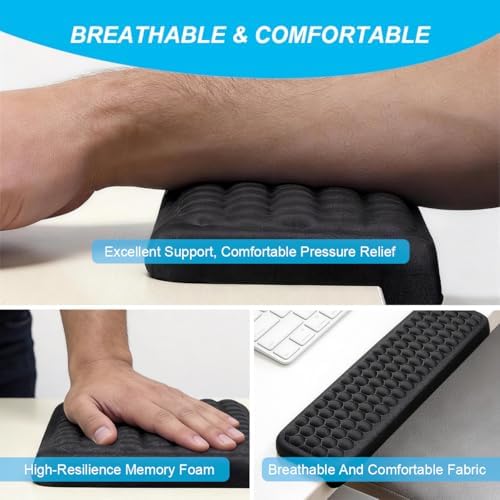 L-Shaped Desk Edge Cushion 2 Pack, Ergonomic Memory Foam Elbow Pad for Desk with Non-Slip Base, Adjustable Keyboard Wrist Rest & Arm Rest for Desktop, Forearm Support Cushion for Office Gaming Home - Image 6