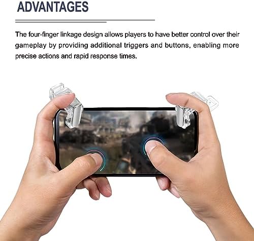 MECCANIXITY 2 Set Gaming Trigger Mobile Game Controller Fire Keys Alloy Button Clear for 4.7-6.5 Inch Cell Phone - Image 5