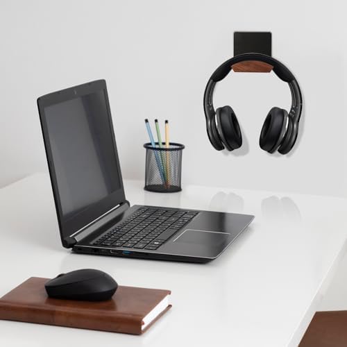Magnetic Headphone Holder Desk Headphone Hanger Walnut Wood - Image 6