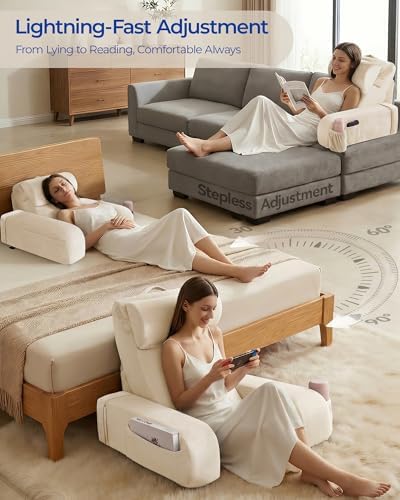 Kayfia Reading Pillow, 30-90° Stepless Adjust Angle Height, Medium, White - Image 3