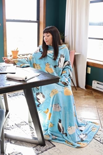 Catalonia Wearable Blanket with Sleeves for Women & Men, Fleece Wrap Throw - Image 2