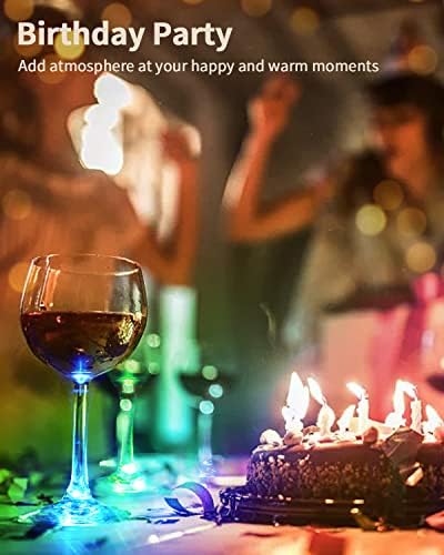 Bar Decor Lights, 24 Pack RGB LED Coaster, 7-Color Coaster Lights - Image 3