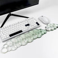 Gel Keyboard and Mouse Wrist Rest, Cloud Wrist Pad for Computer Keyboard | White Green Wrist support for Keyboard 60%/68%/75%,Cloud Wrist Rest,Keyboard Cushion, Comfort & Support for Typing and Gaming by Sumgsn