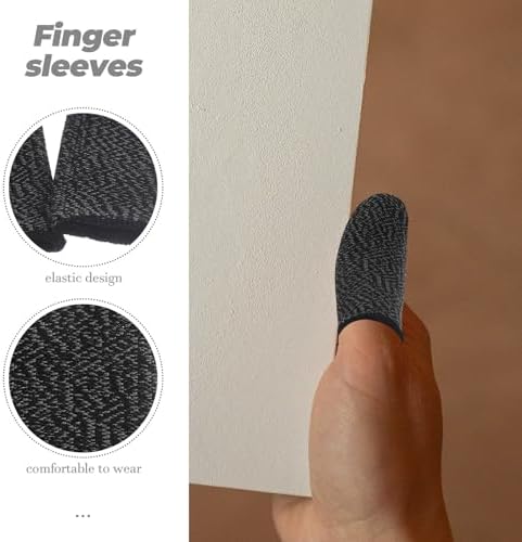 PRETYZOOM Gaming Finger Sleeves 20pcs (10 Pairs) with Sweat-Resistant Breathable Fabric, Professional 38-Needle Stitch Thumb and Finger Covers for Mobile Phone Gaming, Includes Storage Box - Image 3