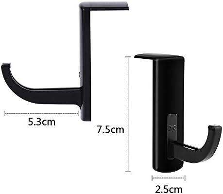 Mudder 4 Pack Headphone Hanger Hook for Monitor, Adhesive Mount, Black - Image 2