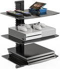 WALI 3 Tier Glass Floating TV Wall Shelf for Projector, DVD Players by WALI