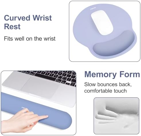 MOSISO Wrist Rest Support for Mouse Pad&Keyboard Set, Stone Blue - Image 4