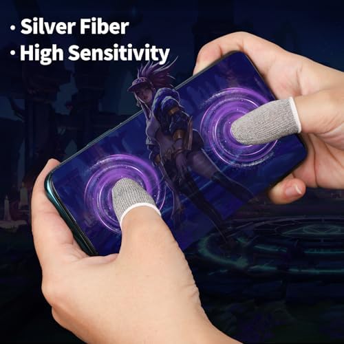 20 Pack Anti-Sweat Mobile Gaming Finger Sleeves for Gaming, Breathable Thumb Covers Smooth Finger Covers for Mobile Games, iPad Gaming Accessories,Phone Gaming Accessories, Light Grey - Image 3