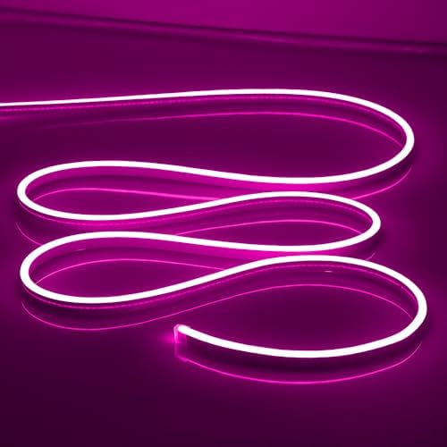 Purple LED Neon Strip Lights 16.4FT/5M Flexible 12V DC Rope Light by OWOFYDRForprofessional