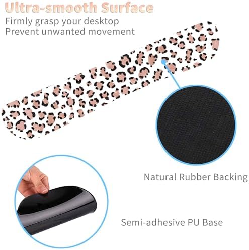 Keyboard Wrist Rest and Mouse Pad Wrist Support Set with Coasters,Ergonomic Gaming Mousepad for Home Office Working Studying Easy Typing & Pain Relief,Leopard Print - Image 4