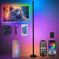 Led Corner Lamp – Bonus RGB TV Backlight – RGBIC Corner Floor Lamp with 16M+ Colors, 300+ Effects, Music Sync, 5V/2A Adapter, Perfect Ambient Lighting for Living Room, Bedroom & Gaming Setup by Unknown