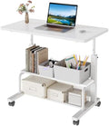 OLIXIS Rolling Desk, Storage Shelves, Laptop Table, Home Office by OLIXIS