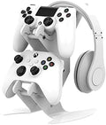 NBCP Controller Holder, Game Controller Headset Stand for Xbox Series X S/Xbox one / PS5 / PS4 / NS/PC/Headset, Aluminum Metal Headset Mount Universal Organizer for Video Game Accessories (White) by NBCP