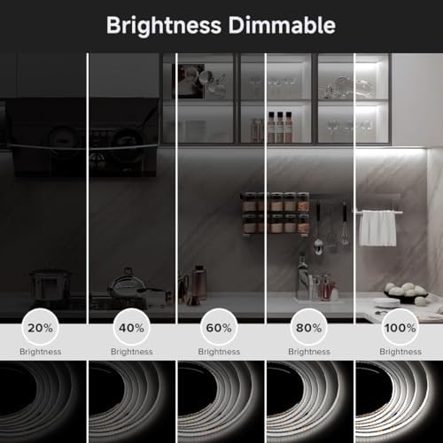 BTF-LIGHTING 5V USB COB LED Strip Lights 3.28FT Cool White 6000K - Image 4