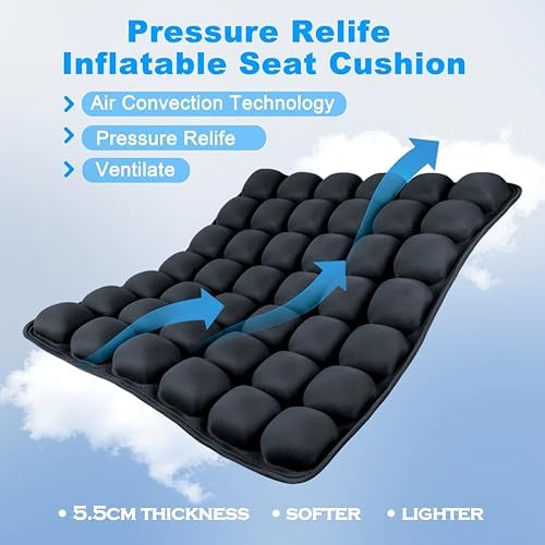 Sondor Travel Cushion,Portable & Adjustable Airplane seat Cushion for Long Flights,Inflatable Cushion for Wheelchair, Travel,Driving - Image 3