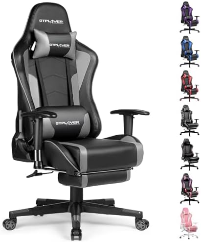 GTPLAYER Gaming Chair with Footrest Speakers Video Game Chair Bluetooth Music Heavy Duty Ergonomic Computer Office Desk Chair by GTPLAYER