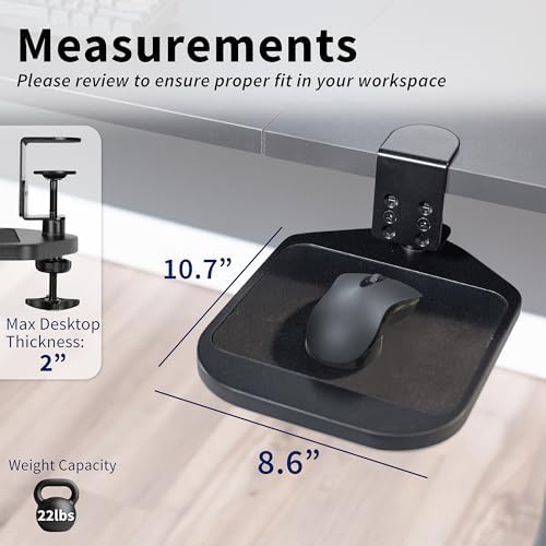 VIVO Black Clamp-on Mouse Pad Holder Platform, MOUNT-MS01B - Image 3
