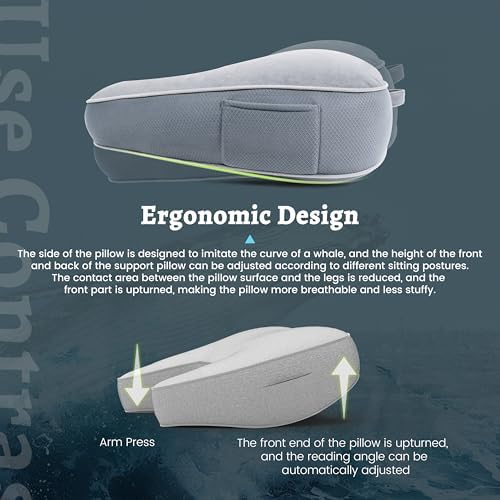 Johnear Reading Pillows for Gaming, Arm Rest Lap Desk Pillow for Gaming, U-Shaped Side Sleeper Body Pillow Orthopedic Contour Support Pillows for Neck,Back,Shoulder Pain Relief - Image 6
