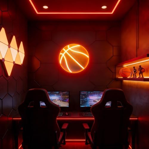 Basketball Neon Sign, UV Printed Basketball LED Light Sign for Fans Teens - Image 5