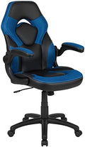 Flash Furniture X10 Gaming Chair Racing Office Ergonomic Computer PC Adjustable Swivel Chair with Flip-up Arms, Blue/Black LeatherSoft | Ergonomic, Flip-up Arms, Height Adjustable, Racing Style by FlashFurniture
