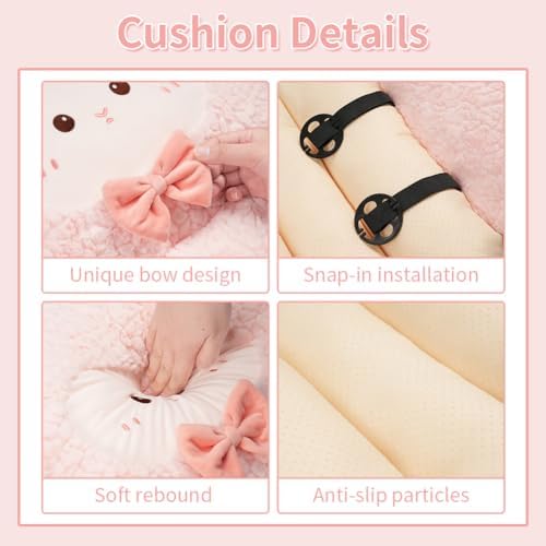 Cute Cat Chair Cushion Kawaii Dog Plush Desk Seat Cushions Soft Seat Cushions for Office Playroom Gaming Accessories Room Bedroom Decor (White Dog) - Image 3