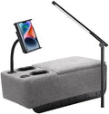 Removable Sofa Armrest with Cup Holder, PU Leather Multifunctional Couch Caddy Storage Arm Rest with Power Wireless Charging Stand & LED Reading Light for Sofa Middle Seat Adjustable by beyondSMART