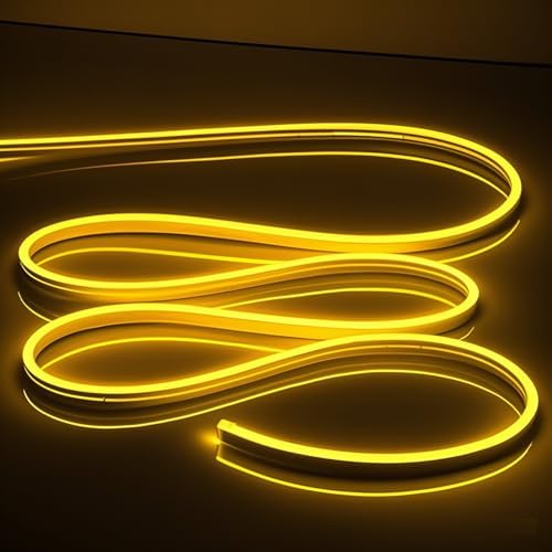 Yellow LED Neon Rope Light 16.4FT Flexible 12V Strip Lights by OWOFYDRForprofessional