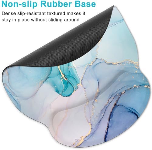Lateefah Ergonomic Mouse Pad with Wrist Rest and Keyboard Wrist Rest Set | Non-Slip Memory Foam Wrist Rest for Computer Keyboard, Easy Typing, Pain Relief, Mousepad Wrist Support for Home Office Game - Image 6