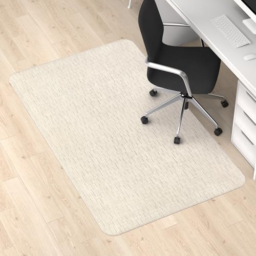 Blvornl Office Chair Mat for Hardwood Floor, Computer Chair Mat, 47.2"x 60" | Light Brown, Waterproof, easy to clean, suitable for hardwood, laminate, Rattan Woven Pattern, Durable Solid PVC Material by Blvornl