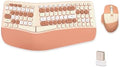 Wireless Ergonomic Keyboard and Mouse Combo with PU Wrist Rest, Carpal Tunnel Keyboard, 2.4G Colorful Split Ergo Keyboard, Comfortable Natural Typing, Compatible with PC/Laptop (Milk Tea) by Lomiluskr-ColorfulComputerAccessories