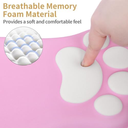 L-SPOUTTO Ergonomic Mouse Pad with Wrist Rest,Pink Mouse Pad Wrist Support - Image 3