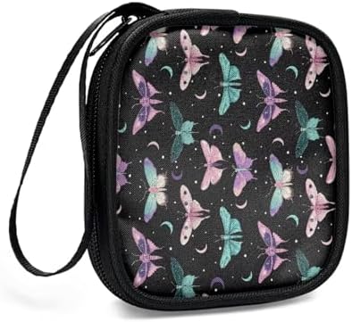 Butterfly and Moon Headphone Carrying Case Storage Bag Pouch for Bluetooth Wireless Headphones, Cords, Cable, Earbuds, Charger, USB Flash Driver, MP3 - Image 3