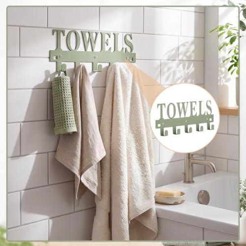 Reallnaive Sage Green Over the Door Hooks Bathroom Decor Wall Mount Towel Hanger Rack Holder for Hat, Coat, Cloth, Keychain, Bag, Christmas Party Gift - Image 5