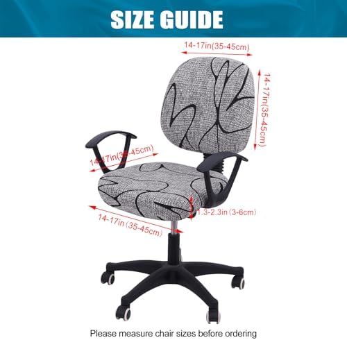 Smiry Stretch Printed Office Computer Desk Chair Covers for Seat & Backrest | Stretch Fit, Soft Fabric Universal Washable Removable, Anti-Dust Rotating Chair Slipcovers Protector - Image 4