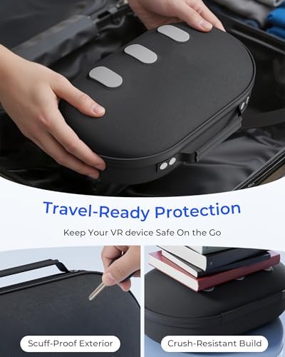 Aubika for Meta Quest 3 Case, Hard Carrying Case for Oculus Quest 3 Accessories, Compatible with Quest 2/Pico 4 Headset, Travel and Storage - Image 5