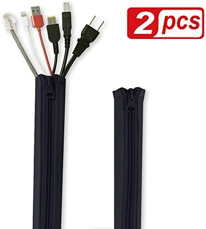 StangH Computer Cord Management Sleeve System 39 Inches, 2 Pieces -Black - Image 2