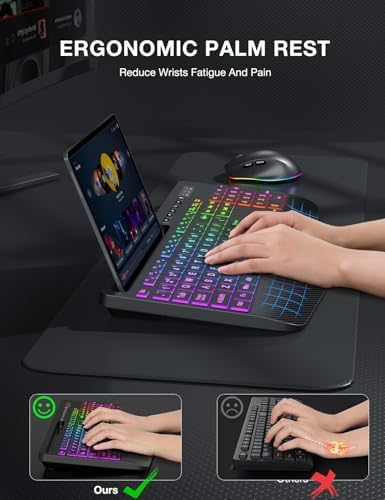 SABLUTE Wireless Keyboard and Mouse Combo, 9 Backlit Effects, Large Print - Image 4