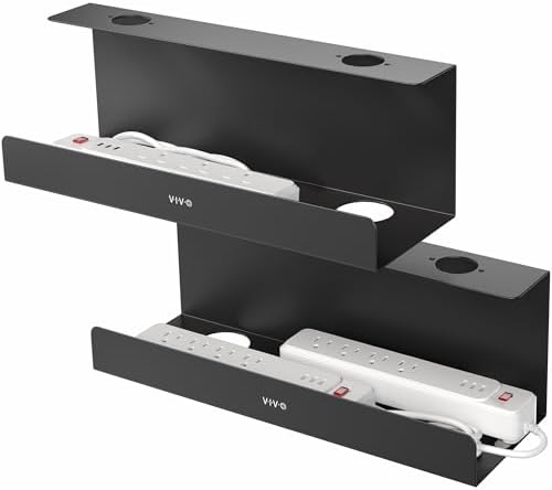 VIVO 2 Pack Black 17 inch Extra Deep Cable Management Tray, DESK-AC16-2C by Unknown