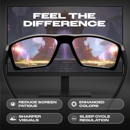 Titan Gaming Glasses, Blue Light Blocking, Night Driving Glasses for Men, Computer Protection, Gift for Gamers - Image 6
