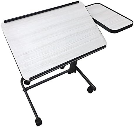Platinum Health Acrobat Professional Overbed/Laptop Table, Tilting, Height Adjustable with Casters. Split Top for Maximum Vesatility. Folds for Easy Storage. (White Birch) by PlatinumHealth