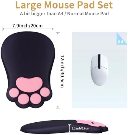 L-SPOUTTO Ergonomic Mouse Pad with Wrist Rest,Black Mouse Pad Wrist Support - Image 4