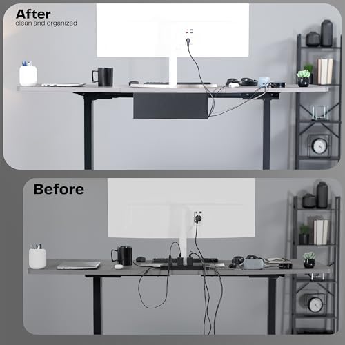 VIVO Under Desk 17 inch Cable Management Trays, Power Strip Holders, Cord Organizers, Wire Tamers for Office and Home, Black, 2 Pack, DESK-AC06-2C - Image 4