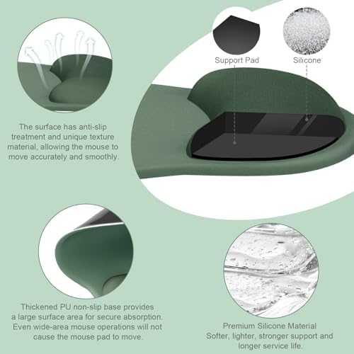 MOSISO Wrist Rest Support for Mouse Pad&Keyboard Set, Midnight Green - Image 2