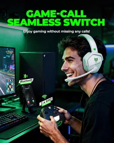 NUBWO Wireless Gaming Headset for Xbox Series X/S & Xbox One, 100Hr Battery Life, 3-in-1 Ultra-Low Latency 2.4GHz Dongle/Bluetooth 5.3/3.5mm Wired Gaming Headphones for PS5, PC - Image 6